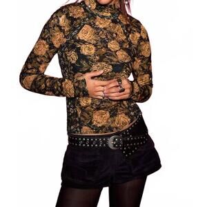 NEW FREE PEOPLE lyric long sleeve top in black